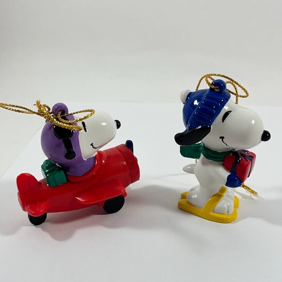 Peanuts Snoopy Whitman's Christmas PVC Ornaments Lot of 8 Train Set -  2" - 2.5" - Picture 10 of 14